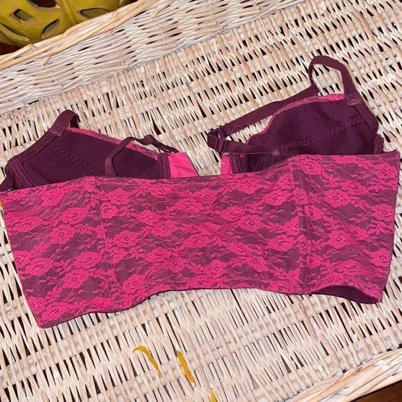 Pink Lace Bustier, SZ L - Picture 2 of 6